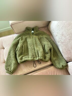 Urban Outfitters Olive Green Teddy Jacket